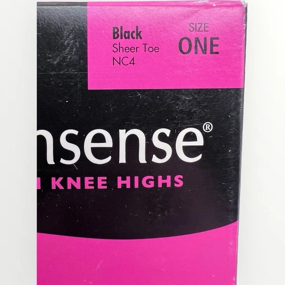 Mixed Lot of  Knee High Stockings -  No Nonsense & 1 L'eggs Black Tan Navy
